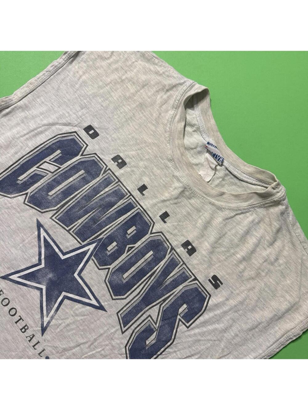 Vintage Dallas Cowboy NFL Football Grey Sleeve Less Shirt Tank Top Men’s M